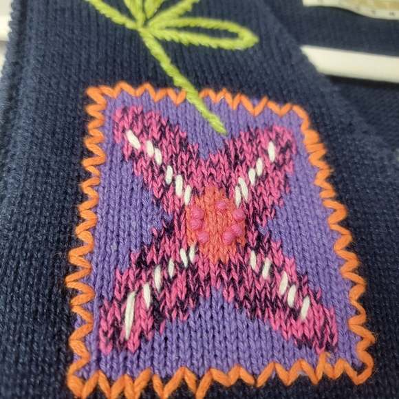 Vtg Sigrid Olsen Sport Abstract Patchwork Sweater Boho Cottage Floral Zip VestG - Picture 2 of 13